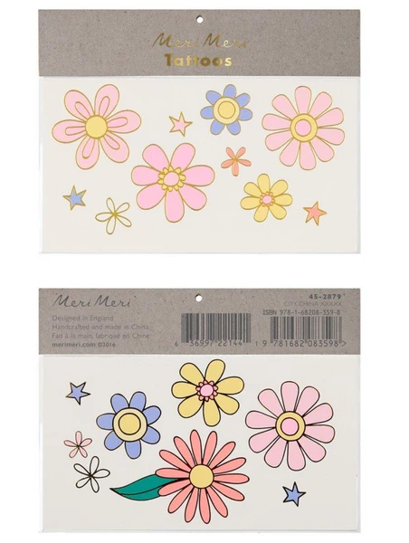Meri Meri Flower Power Large Tattoos 3 Meri Meri Flower Power Large Tattoos