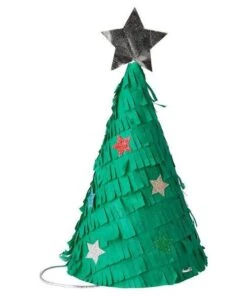 Meri Meri Fringed Christmas Tree Party Hats Set Of 6
