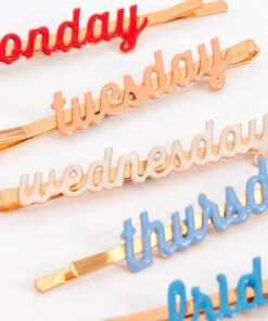 Meri Meri Enamel Week Day Hair Slides (set Of 7)