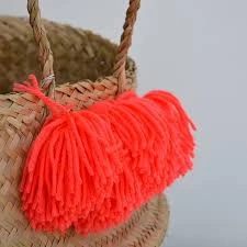 Meri Meri Basket with Neon Pompoms
