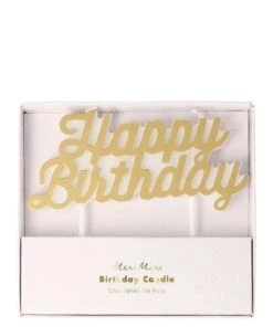 Meri Meri Gold Happy Birthday Candle