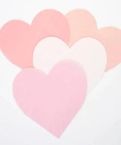 Meri Meri Pink Tone Large Heart Napkins Set Of 20