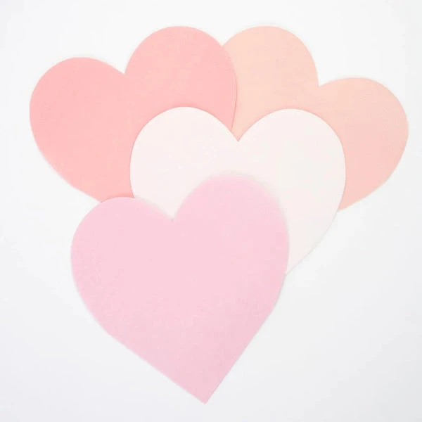 Meri Meri Pink Tone Large Heart Napkins Set Of 20 3 Meri Meri Pink Tone Large Heart Napkins Set Of 20