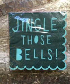 Meri Meri Green and Red Jingle Those Bells Napkins