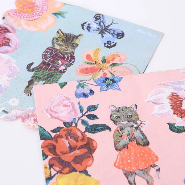 Meri Meri Nathalie Lete Flora Cat Small Napkins Set Of 20 6 Meri Meri Nathalie Lete Flora Cat Small Napkins Set Of 20