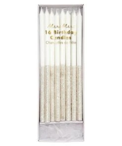 Meri Meri Silver Glitter Dipped Candles
