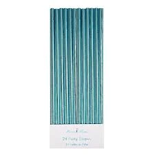 Meri Meri Ocean Metallic Blue Foil Paper Straws