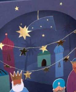 Meri Meri Calendrier de l'avent Crèche en papier sous la forme d'un livre