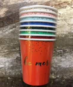 Meri Meri Set of 8 Paper Be Merry Cup