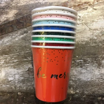 Meri Meri Set of 8 Paper Be Merry Cup 3 Meri Meri Set of 8 Paper Be Merry Cup