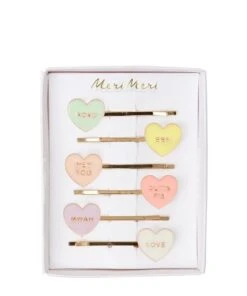 Meri Meri Love Hearts Enamel Hair Slides