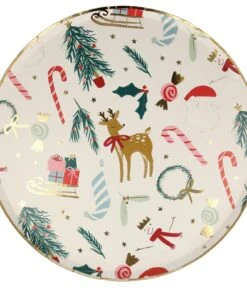 Meri Meri Pack of 8 Festive Motif Dinner Plate