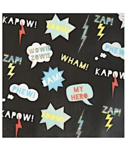 Meri Meri Pack of 16 Holographic Silver Zap Napkins