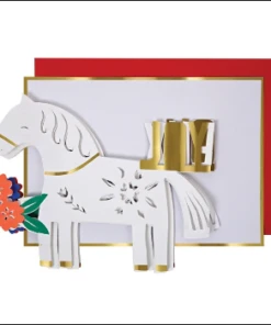 Meri Meri Dala Horse Christmas Card