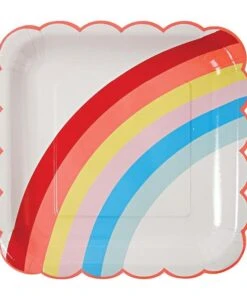 Meri Meri Pack of 12 Large Rainbow Plates