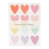 Meri Meri Set of 10 Pastel Heart Glitter Stickers