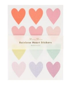Meri Meri Set of 10 Pastel Heart Glitter Stickers