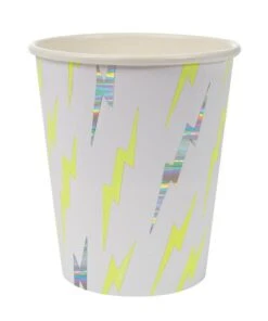 Meri Meri Pack of 8 Holographic Silver Zap Cups