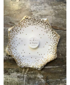 Meri Meri Pack of 8 Gold Star Paper Plate