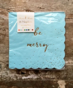 Meri Meri Set of 8 Small Be Merry Napkins
