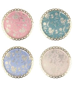 Meri Meri Pack of 8 Small English Garden Lace Plates