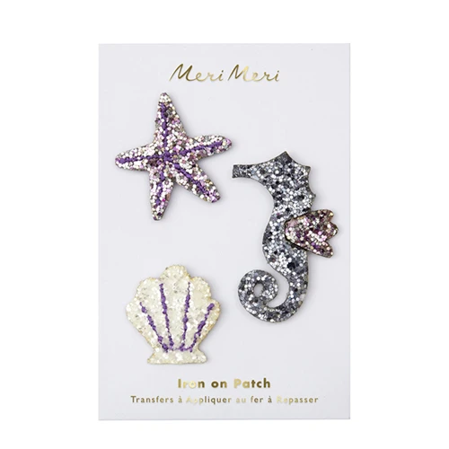 Meri Meri Set of 3 Glittery Sea Creature Patches 3 Meri Meri Set of 3 Glittery Sea Creature Patches