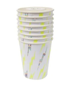 Meri Meri Pack of 8 Holographic Silver Zap Cups