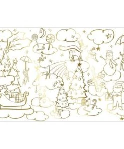 Meri Meri Set de 2 grandes affiches à colorier pour Noël – détails dorés