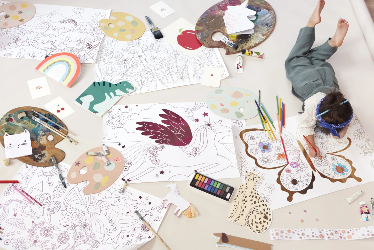 Meri Meri Set of 2 Coloring Dinosaur Kingdom Posters 4 Meri Meri Set of 2 Coloring Dinosaur Kingdom Posters