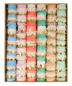 Meri Meri Pack of 6 Medium Pastel Fringe Crackers