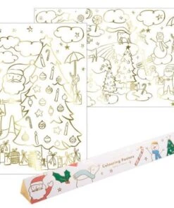 Meri Meri Set de 2 grandes affiches à colorier pour Noël – détails dorés